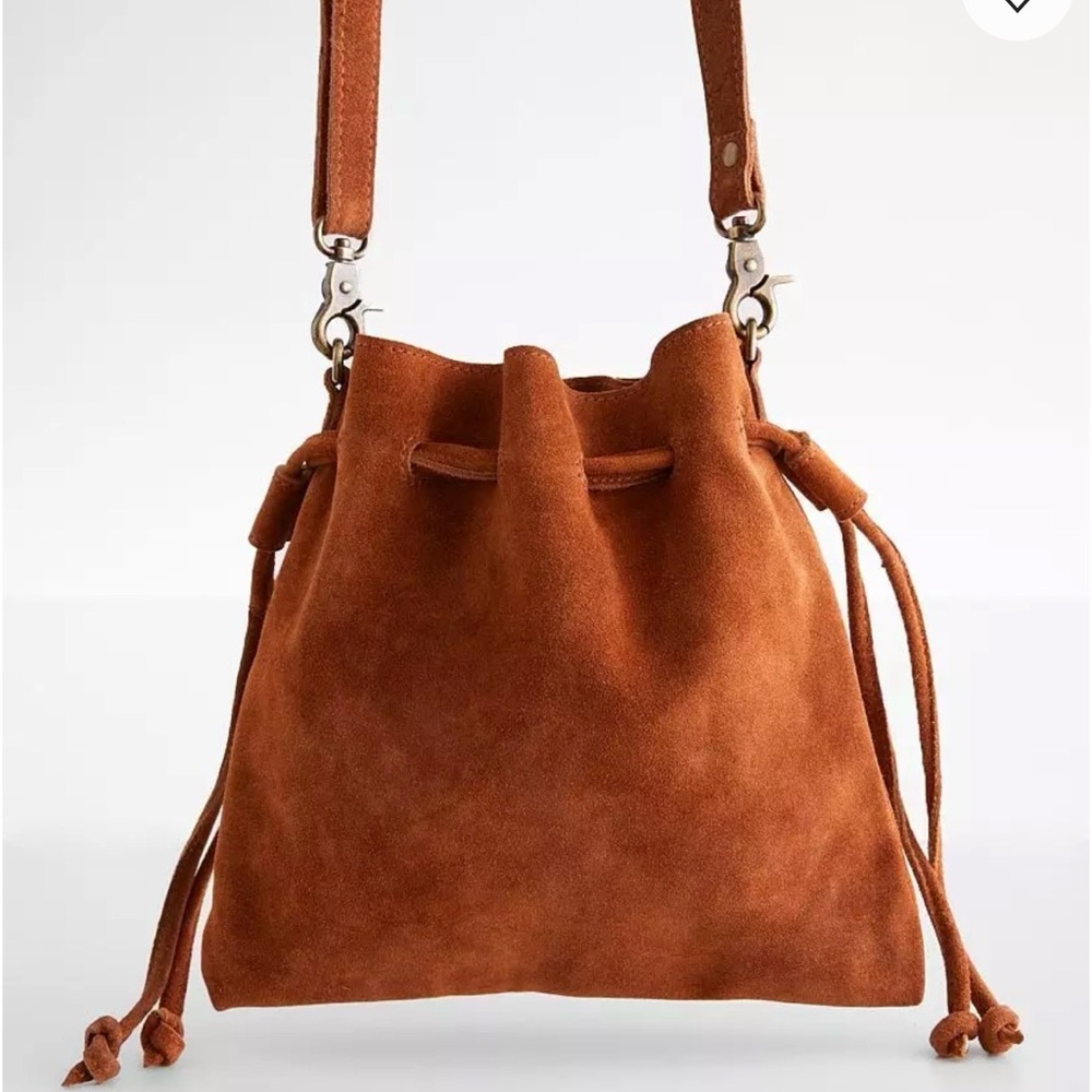 Free People Women’s Billie Suede  Leather Crossbody Purse - Picture 4 of 12